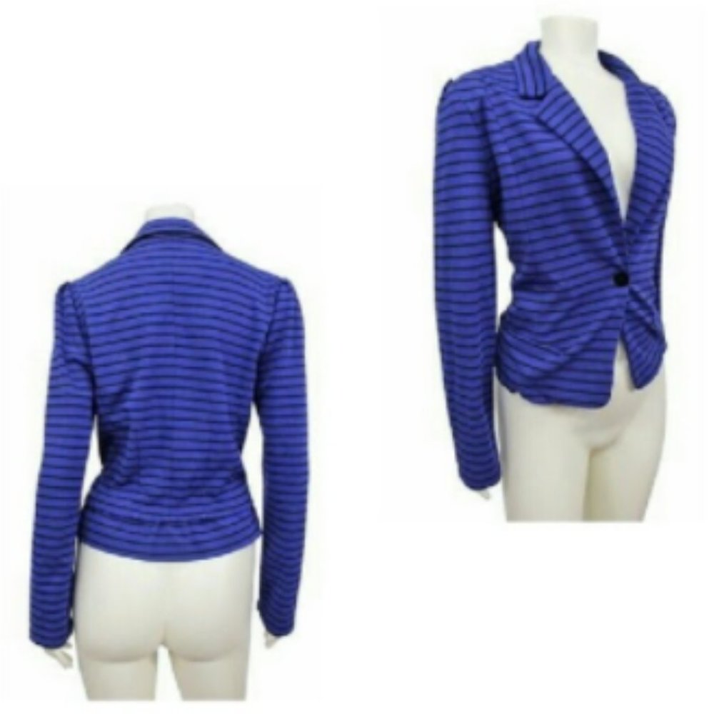 Anthropologie Cartonnier Blazer  Blue Stripes Sz M